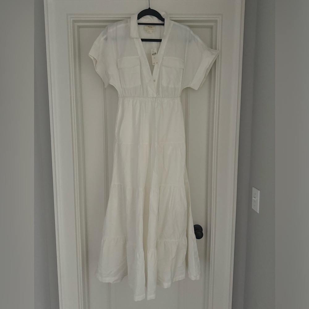 Maeve Short Sleeve V-Neck Tiered Maxi Dress